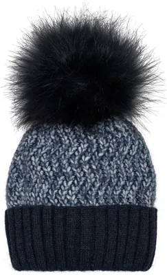 Produktbild von styleBREAKER Damen bunte Strick Bommelmütze mit Fleece Futter, Winter Fellbommel Mütze 04024169