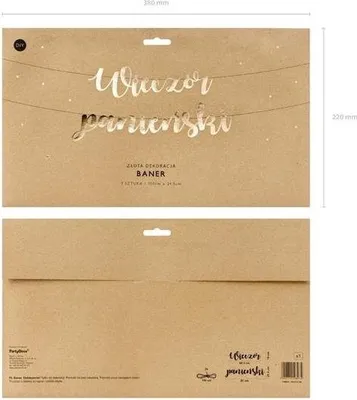 Zdjęcie produktu dla Baner Wieczór panieński, złoty, 150x21,5cm