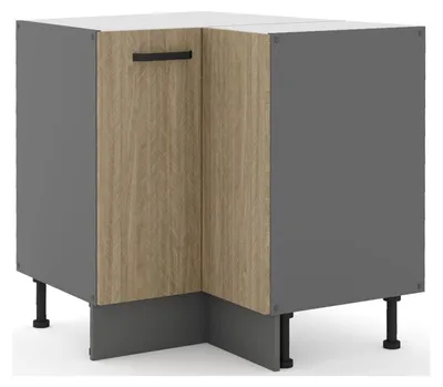 Produktbild von Küche SCANDI Eckunterschrank 90X90 Fischgrät Küchenzeile Küchenblock Einbauküche