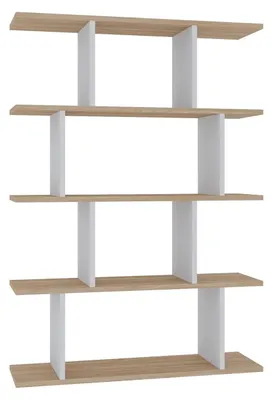 Bücherregal, 90x25x127,4 cm, Melamin-beschichtet, Wandmontage