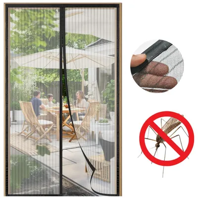 Produktbild von Magnetisches Insektenschutzgitter 120x240 cm für Balkontüren ohne Bohren Schwarz
