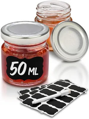 Immagine prodotto di Solidchoice - Set di 25 piccoli vasetti di vetro da 50 ml con coperchio