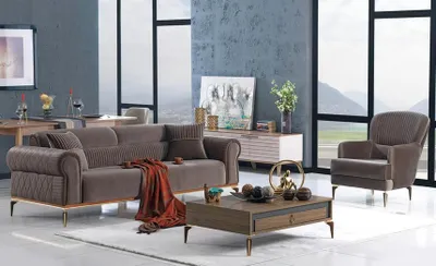 Produktbild von Sofagarnitur Wohnlandschaft Couch Sofa Sitzgruppe Sitzgarnitur Polstermöbel 3+1