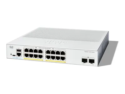 Image de Cisco Catalyst 1200-16P-2G - Commutateur - L3 - Smart - 16 x 10/100/1000 (PoE+) + 2 x Gigabit Ethernet SFP - Montable en rack - PoE+ (120 W)