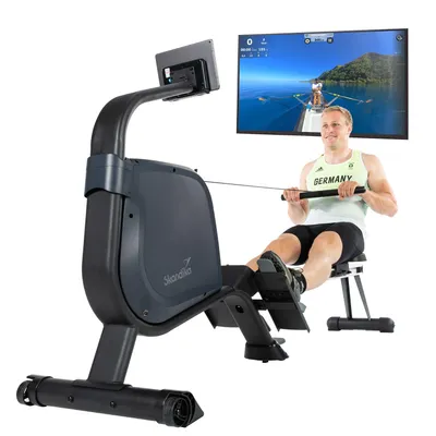 Produktbild von Skandika Rudergerät Njord | Ruderergometer mit 16 Stufen, klappbar, Studioqualität, 8 kg Schwungmassensystem, max. 180 kg, Lange Laufschiene, Kinomap