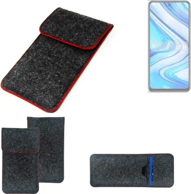 Produktbild von K-S-Trade Handy Schutz Hülle kompatibel mit Xiaomi Redmi Note 9S Schutzhülle Handyhülle Filztasche Pouch Tasche Case Sleeve Filzhülle dunkelgrau