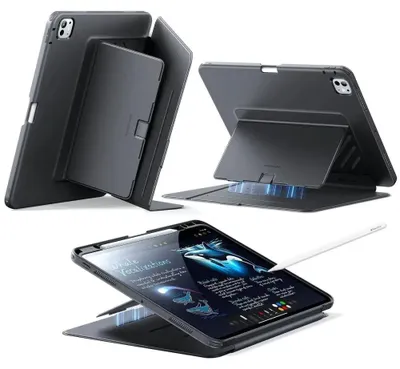 Produktbild von Schutzhülle mit Klappe für iPad Pro 11" 5/6 2025/2024, ESR Flip Hybrid, Schwarz