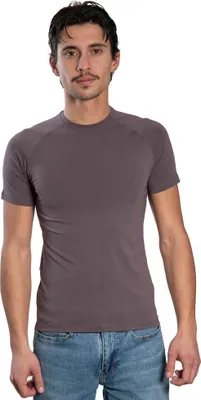 Zdjęcie produktu dla Męska koszulka z elastycznej bawełny – krój slim fit, raglanowe rękawy, krótki rękaw, okrągły dekolt, rozmiary S–XXL