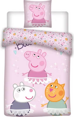 Produktbild von Peppa Pig Bettwäsche Set Bettbezug 140x200cm und Kissenbezug 65x65cm für Kinderzimmer