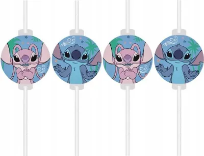 Productafbeelding van Trinkhalme Stitch & Angel | 4 stuks,gecertificeerd