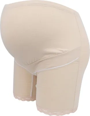 Produktbild von Schwangere Frau Sicherheitshose mit hoher Taille, weich, elastisch, verstellbar, Boyshorts, Unterwäsche, Hautfarbe, XL