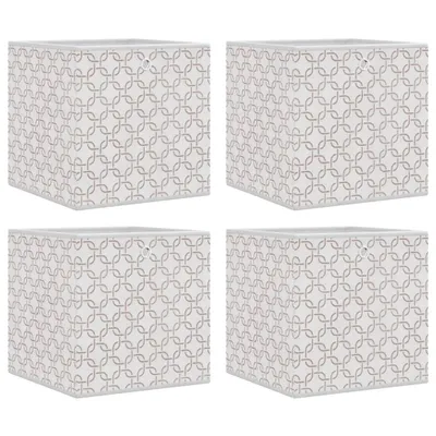 Image de vidaXL Boîtes pliantes 4 pcs. Crème 32x32x32 cm Non-tissé