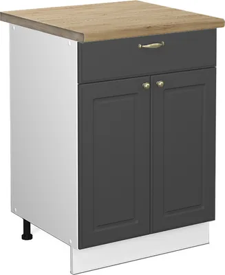 Produktbild von Küchenunterschrank Vicco Fame-Line Anthrazit-Gold 60 cm mit Schublade, AP Eiche, Model 45905