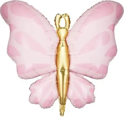 Zdjęcie produktu dla Balon foliowy Motyl, różowy, 69x69 cm