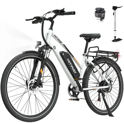 Produktbild von HITWAY E Bike, City E-Bike & E-Hollandrad,36V/13Ah 468 Wh,28 Zoll,MTB,7 Gang, 25km/h, Heckmotor, Kettenschaltung, LCD Display, E-Citybike Damen Herren