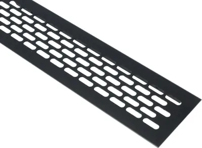 Produktbild von Aluminium Lüftungsgitter 60x245mm Stegblech Lüftungsblech Lüftung Heizungsgitter Schwarz eloxiert
