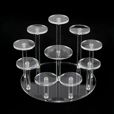 Produktbild von Solidchoice – Mehrschichtiger Display-Ständer, rund – 10-stufiger Acryl-Ständer für Schmuck und Dekoration