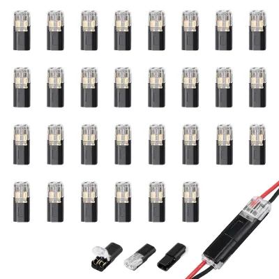 30x elektrische Schnellverbinder, 2-polig, wasserdicht, 18-22 AWG