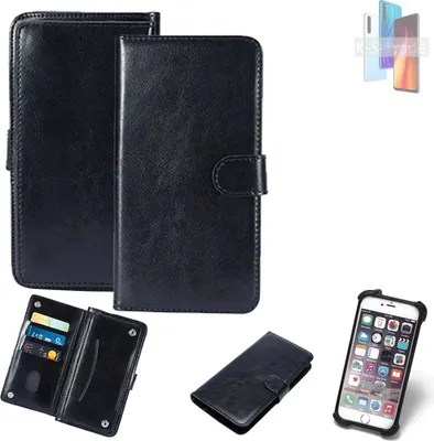 Produktbild von K-S-Trade 360° Hülle kompatibel mit Xiaomi Redmi Note 8 2021 schwarz Kunstleder Case BookCase WalletCase Kunstlederederhülle Handyhülle,