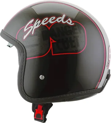 Produktbild von Helm Speeds Jet Danger Cult Graphic schwarz / silber glänzend Größe S (55-56cm)