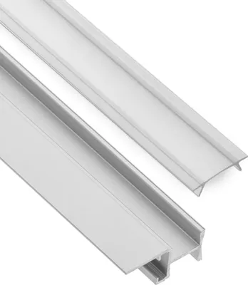 Produktbild von 5 x LED Profil-49 Glaskantenprofil für 3 LED Streifen (oben/unten/innen) bis 10 mm Breite Aluminium eloxiert 2 m für 8-12 mm Glasplattenstärke mit klarer Abdeckung Glasplatten-Profil von SOTECH