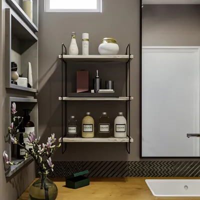 Zdjęcie produktu dla Skye Decor, Pulalis - White Marble, półka ścienna, biała, 100% MELAMINE COATED SLIPBOARD, 40 x 20 x 66 cm