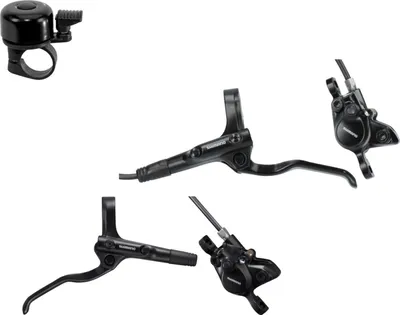 Image de Frein à disque hydraulique Shimano MT200 en kit - Postmount HR/VR 1000/1700 mm -BL-MT200/ BR-MT200 avec sonnette de vélo incluse