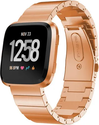 Produktbild von Strap-it Fitbit Versa / Versa 2 Armband Metall (Roségold)