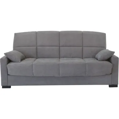 Image de canapé convertible 3 places - Gris clair - matelas 14 cm - 130 x 190 cm - MEGAN