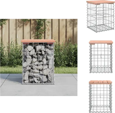 Produktbild von vidaXL Gartenbank aus Gabionen 33x31x42 cm Massivholz Douglasie -  Gartenbänke