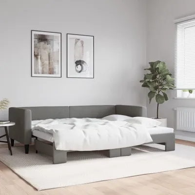 Zdjęcie produktu dla Maison Exclusive – rozkładana leżanka, kolor ciemnoszary, 80 x 200 cm, materiał