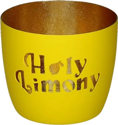 Produktbild von Gift Company Windlicht Madras M, Holy Limony, Teelichthalter, Kerzenhalter, Eisen, Neon Gelb / Gold, H 8.5 cm, 1210604086