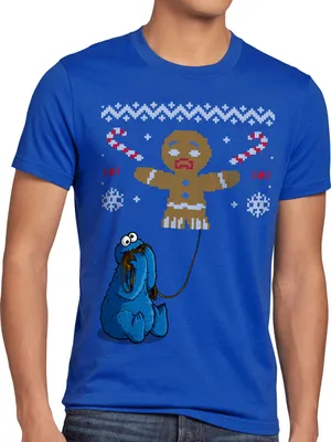 Produktbild von style3 Krümelmonster Ugly Sweater Herren T-Shirt kekse cookie fun ernie bert monster x-mas pulli