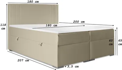 Obrázok produktu pre Manželská posteľ Čalúnená posteľ do spálne Moderný nábytok Čalúnená posteľ Boxspring posteľ