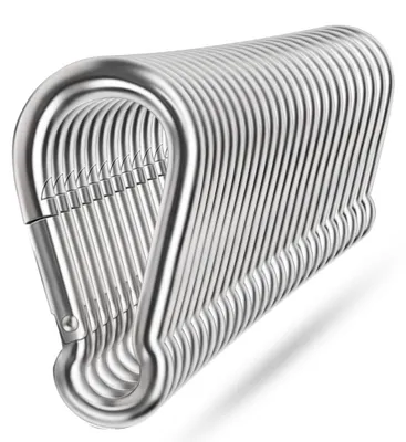 Karabinerhaken 40 mm, 24 Stück, Edelstahl 304, federbelastet