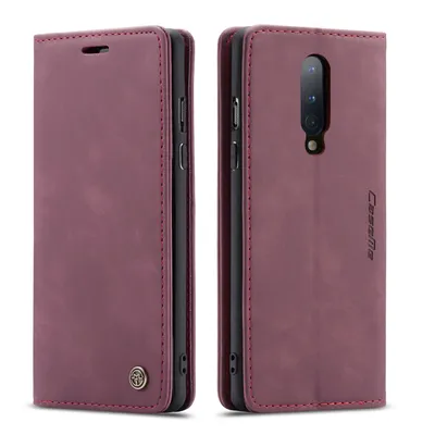 Obrázek produktu pro OnePlus 8 Pouzdro, RetroPolyuretanKožené Pouzdro, Kapsy na Karty, Magnetické Uzavírání, Pouzdro s Funkcí Stojánku pro OnePlus 8 červené