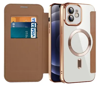 Obrázek produktu pro Techsuit – pouzdro SmartMag Book pro iPhone 12 – hnědé