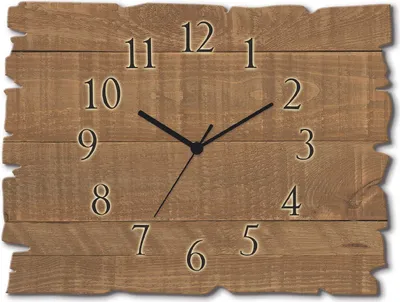Produktbild von ARTland Holz Wanduhr Quarzuhr - schwarzer Zeiger Holz dunkel Größe: 40x30 cm