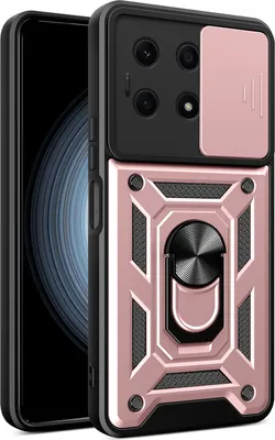 Produktbild von Hülle für Honor X8a mit Ring Ständer Halter Dia Kameraschutz TPU PC Hybrid Handyhülle Roségold
