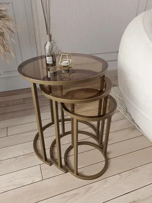 Produktbild von Skye Decor, Hochwertiger Nesting Tisch (3 Teile) - Saphir Eiche, 100% Melamin, 1001
