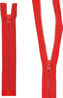 Produktbild von mumbi Reißverschluss teilbar 5mm 17cm Rot Kunststoff Reißverschlüsse mit Zipper grobe Zähne