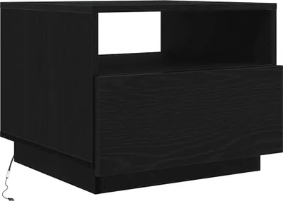Produktbild von vidaXL Couchtisch mit LED-Leuchten Schwarz Eichen-Optik 50x49x40 cm
