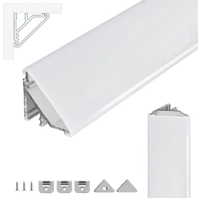 Produktbild von Brollux LED Eckprofil V24 Set 2m (1x2m) Alu Profile 45 Grad Ecke Aluminium für LEDs Strip Lichtleiste ohne Leuchtmittel