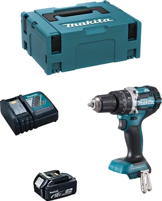 Produktbild von Schlagbohrschrauber MAKITA DHP484RTJ1 (1 x 5,0 Ah + DC18RC + MAKPAC 2)