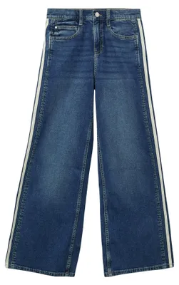 Produktbild von s.Oliver Kinder Jeans Wide Leg Regular Fit Mid Rise aus Superstretch-Denim mit Weitenregulierung und Used-Effekt