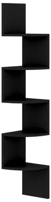 Obrázok produktu pre vidaXL Nástenná rohová polica čierna 19x19x123 cm Materiál drevo