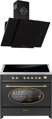 Produktbild von GURARI Induktions-Standherd E 913 RU BL+GCH S 171 90 BL PRIME, Retro Range Cooker 90 cm/ 121L+Dunstabzugshaube 90 cm