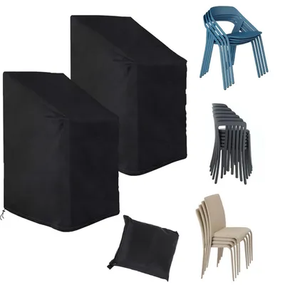 Obrázok produktu pre 2x poťah na záhradné stoličky, vodeodolný, 420D, pre stoličky s vysokým operadlom, 75x75x120 cm, ochranný obal, vonkajšie použitie