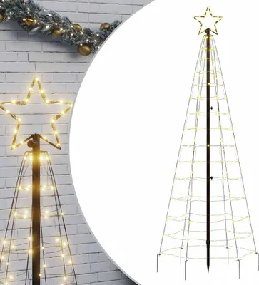 Produktbild von vidaXL LED-Weihnachtsbaum mit Erdspießen 220 LEDs Warmweiß 180 cm