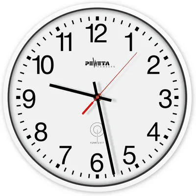 Image de Horloge murale radio Peweta en plastique, cadran chiffres arabes, argent
